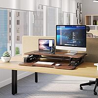 Mount-It! 38in Wide Height Adjustable Standing Desk Converter with Keyboard Tray