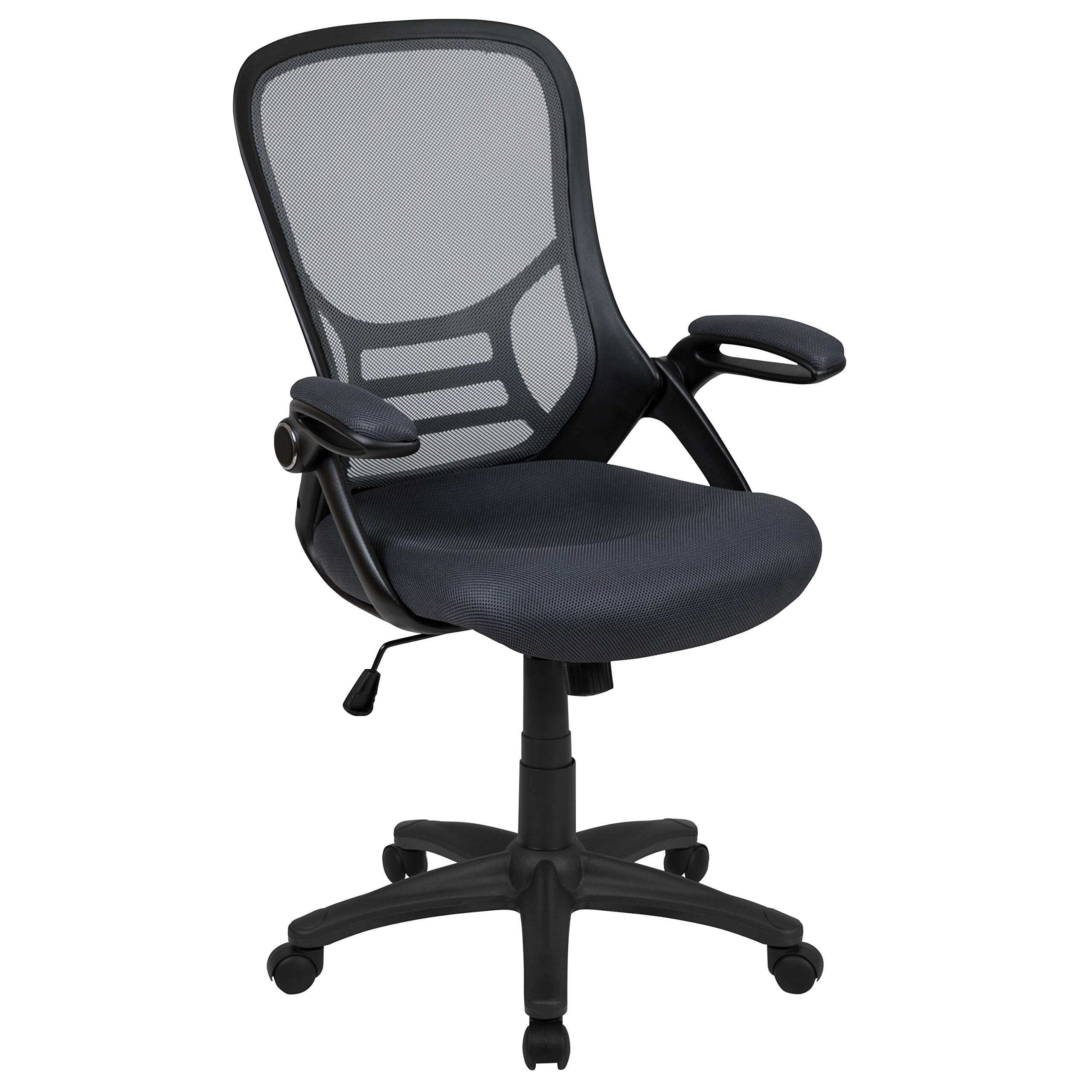 Flash Furniture Porter High-Back Mesh Ergonomic Swivel Office Chair with Adjustable Lumbar Support and Flip-Up Armrests