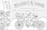 BARKER CREEK Recognition Awards and Bookmarks, Color Me Student of The Week, Awards are 6-3/8" x 5-1/2"