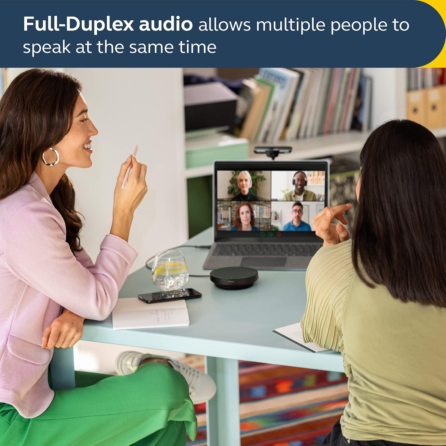 Jabra Speak2 40 Portable Speakerphone - 4 Noise-Cancelling Mics, USB-A/USB-C