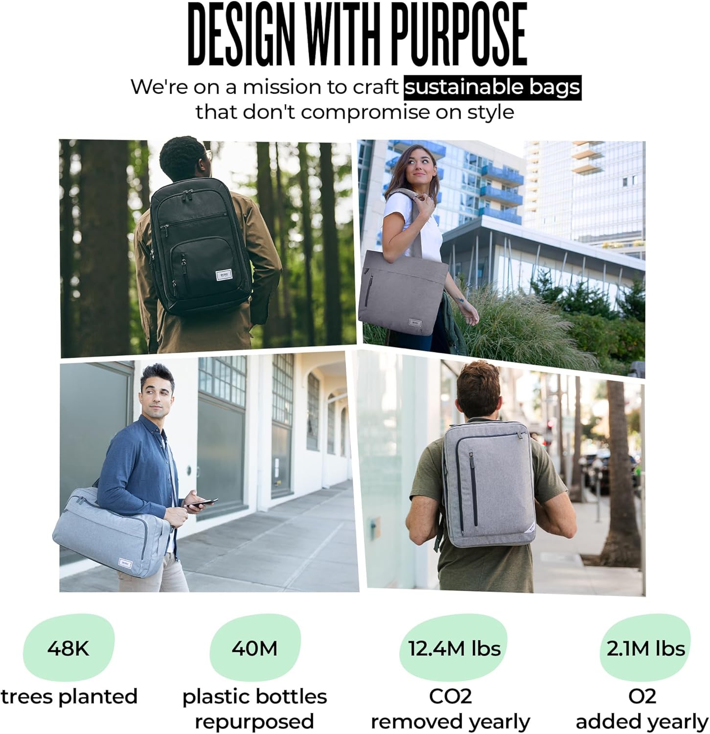 Solo New York Laptop Backpack for Women & Men -Carry On Bookbag for Travel & Work, Lightweight Bag, Side Mesh Pockets