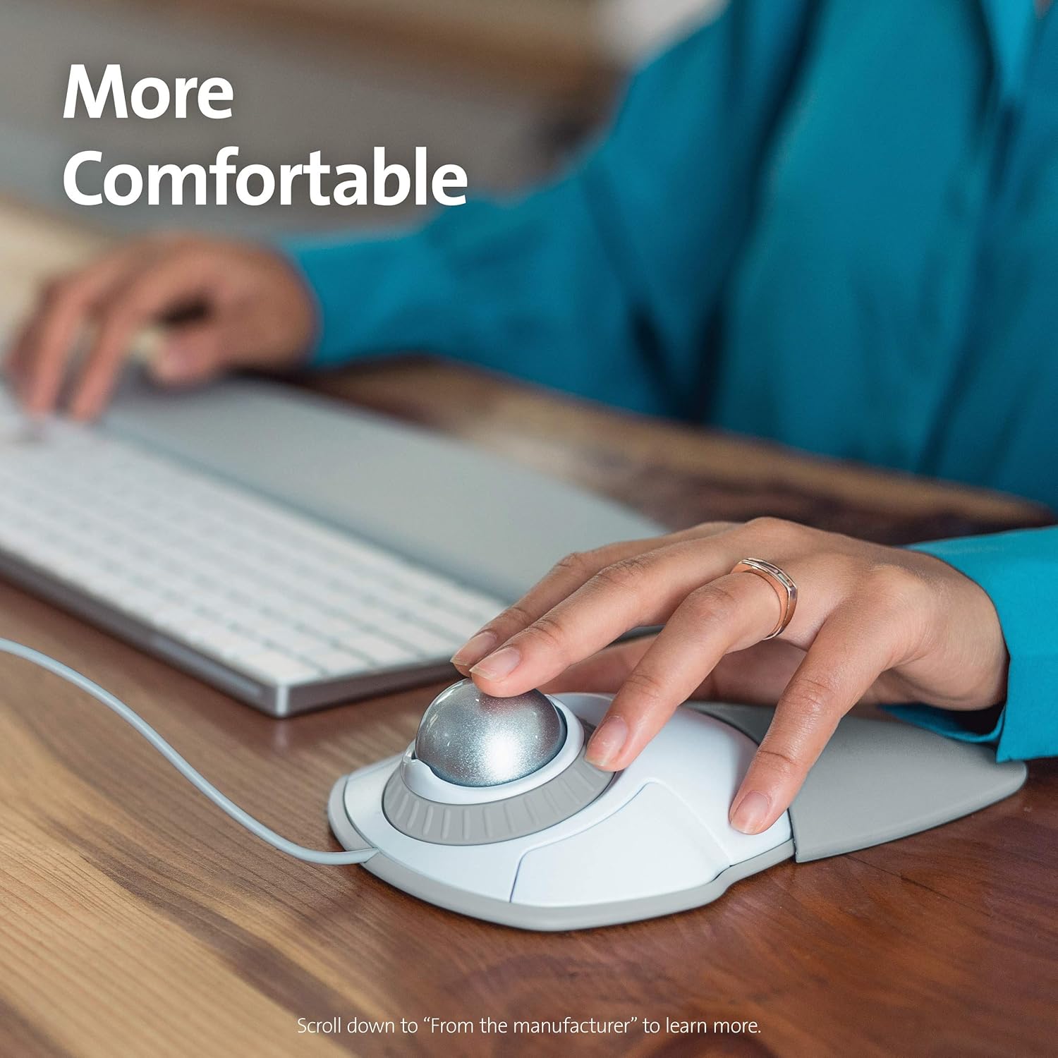 Kensington Orbit Trackball Mouse with Scroll Ring (White) (K72500WW) White-Grey wired usb