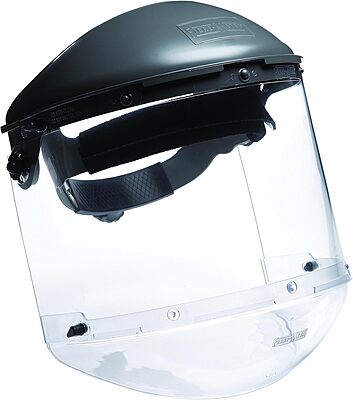 Honeywell Home Fibre-Metal FM400DCCLC Clear Visor Clear Chin Guard 4" Crown Size Ratchet Dual Crown High Performance Face Shield System