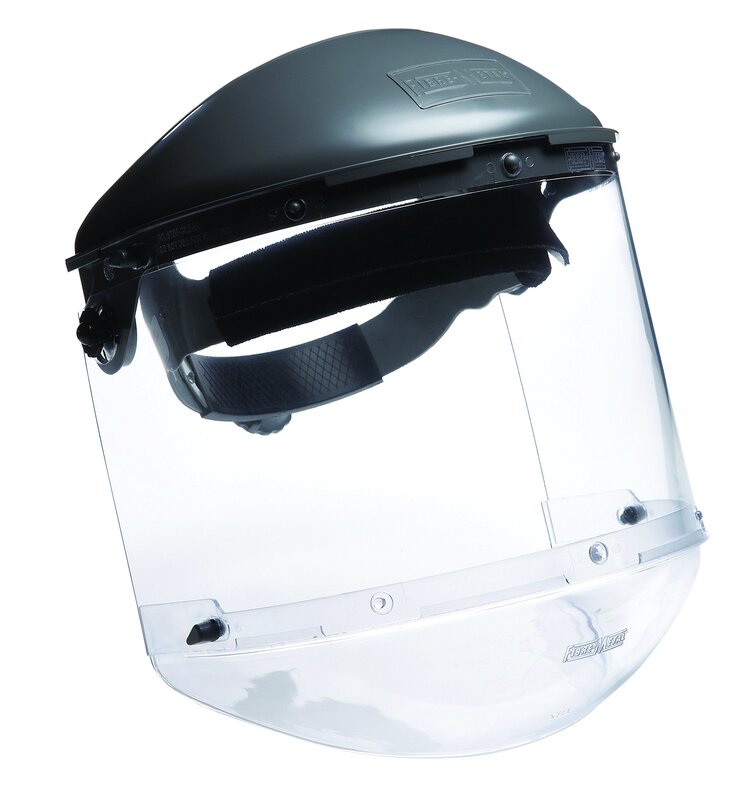 Honeywell Home Fibre-Metal FM400DCCLC Clear Visor Clear Chin Guard 4" Crown Size Ratchet Dual Crown High Performance Face Shield System
