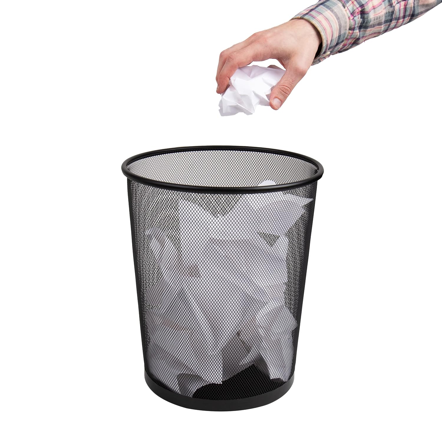 MIND READER Mesh Trash Can, Metal Mesh Waste Basket