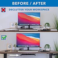 Mount-It! Under Desk Laptop Mount Holder, Laptop Mount for Desk, Space Saver Small Multimedia Device Bracket Underdesk Shelf for Notebook, Mac mini, MacBook, Keyboard, Anti Scratch, Black