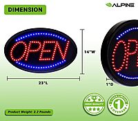 Alpine Led Open Signs for Business Window - Flashing & Stable Bright High Visibility Lighted Open Led Sign, Electric Store Open Sign to Hang in Store, Restaurant, Bar, Barber Shop (Oval, 23" X 14")