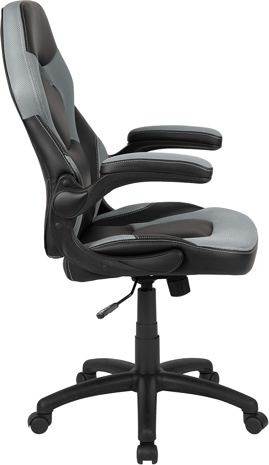 Flash Furniture X10 High-Back LeatherSoft Racing Style Gaming Chair with Flip-Up Arms