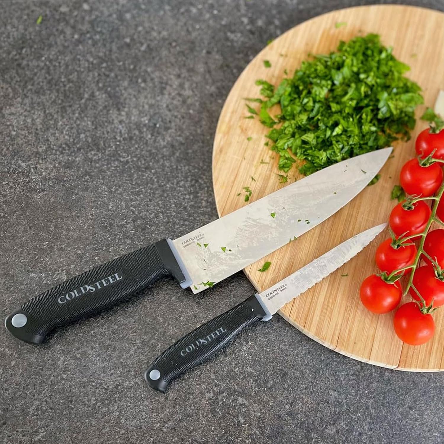 Cold Steel Kitchen Classics Series Chef's Knife | German 4116 Stainless Cryo Quenched Fixed Blade Drop Point Knife | Overall