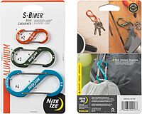Nite Ize S-Biner Dual Carabiner Sizes #2,3,4, Orange/Olive/Blue