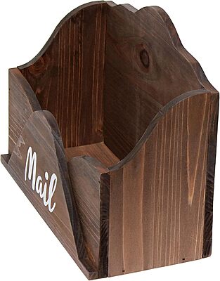 Elegant Designs Homewood Farmhouse Wooden Decorative Envelope-Shaped Desktop Letter Holder