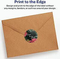 Avery Glossy White Starburst Labels, Sure Feed Technology, 2.25", Print-to-The-Edge, Permanent Adhesive, Laser/Inkjet Printable