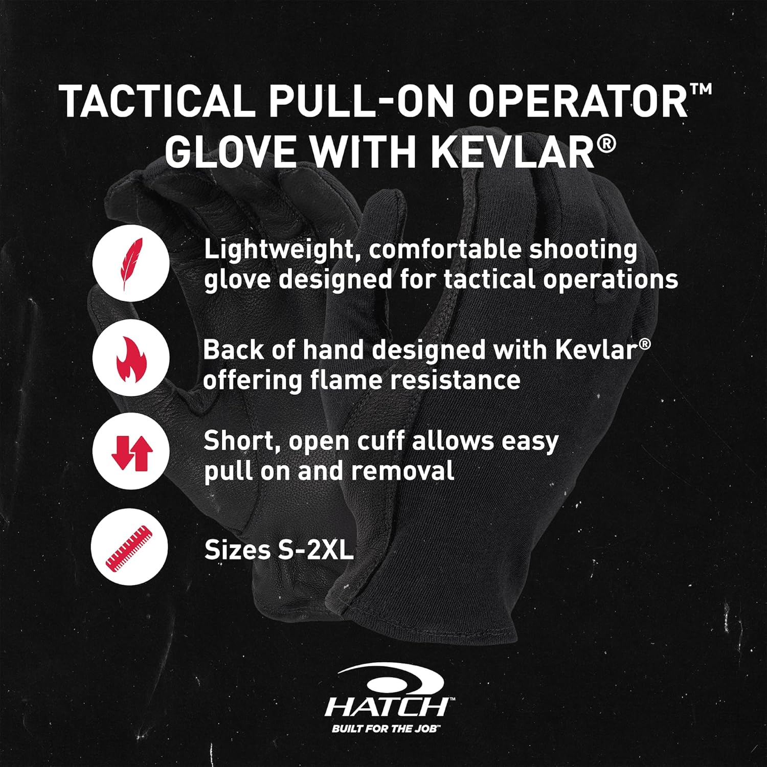 HATCH Tactical Pull-On Shooting Glove with Kevlar