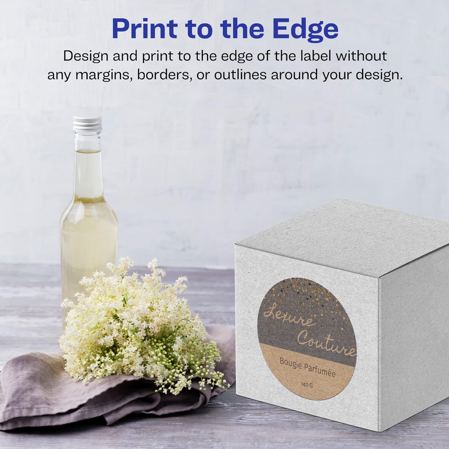 Avery Kraft Brown Round Labels, Sure Feed Technology, 3.5" Diameter, 60 Kraft Brown Labels, Print-to-The-Edge
