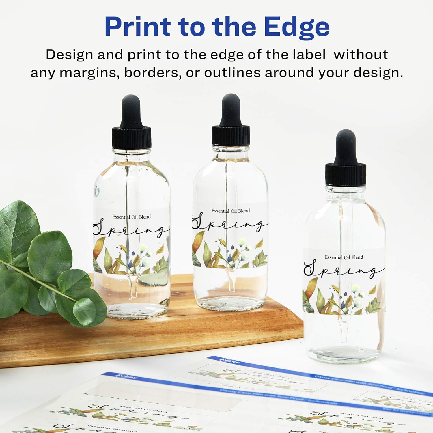 AVERY Glossy Clear Rectangle Labels, Sure Feed Technology, 1-13/16" x 2-3/16", Print-to-the-Edge, Laser/Inkjet Printable