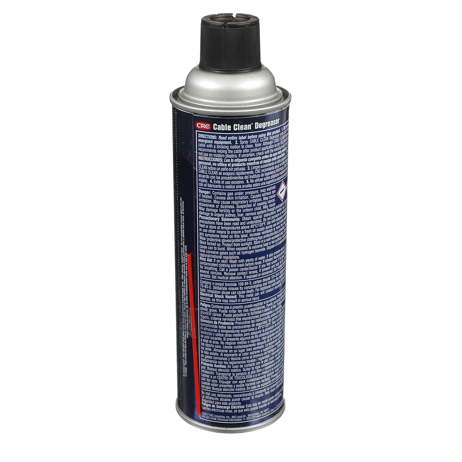 CRC Cable Clean High Voltage Splice Cleaner Plus Heavy Duty Liquid Degreaser, 18 oz Aerosol Can