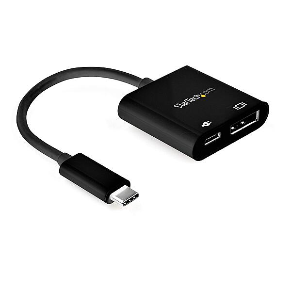 StarTech.com USB C to DisplayPort Adapter with Power Delivery - 8K 60Hz /4K 120Hz USB Type C to DP 1.4 Video Converter w/ 60W PD Pass-Through Charging - HBR3 - Thunderbolt 3 Compatible (CDP2DP14UCPB)
