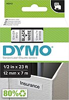 DYMO D1 Labels 1/2-Inch x 23-Foot Roll Black Print on White Self-Adhesive For LabelManager Label Makers 1 Pack