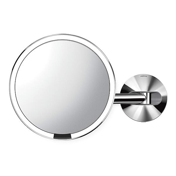 simplehuman 8" Sensor Makeup Mirror, Wall Mount, 5x Magnification, Hard-Wired (100-240V)