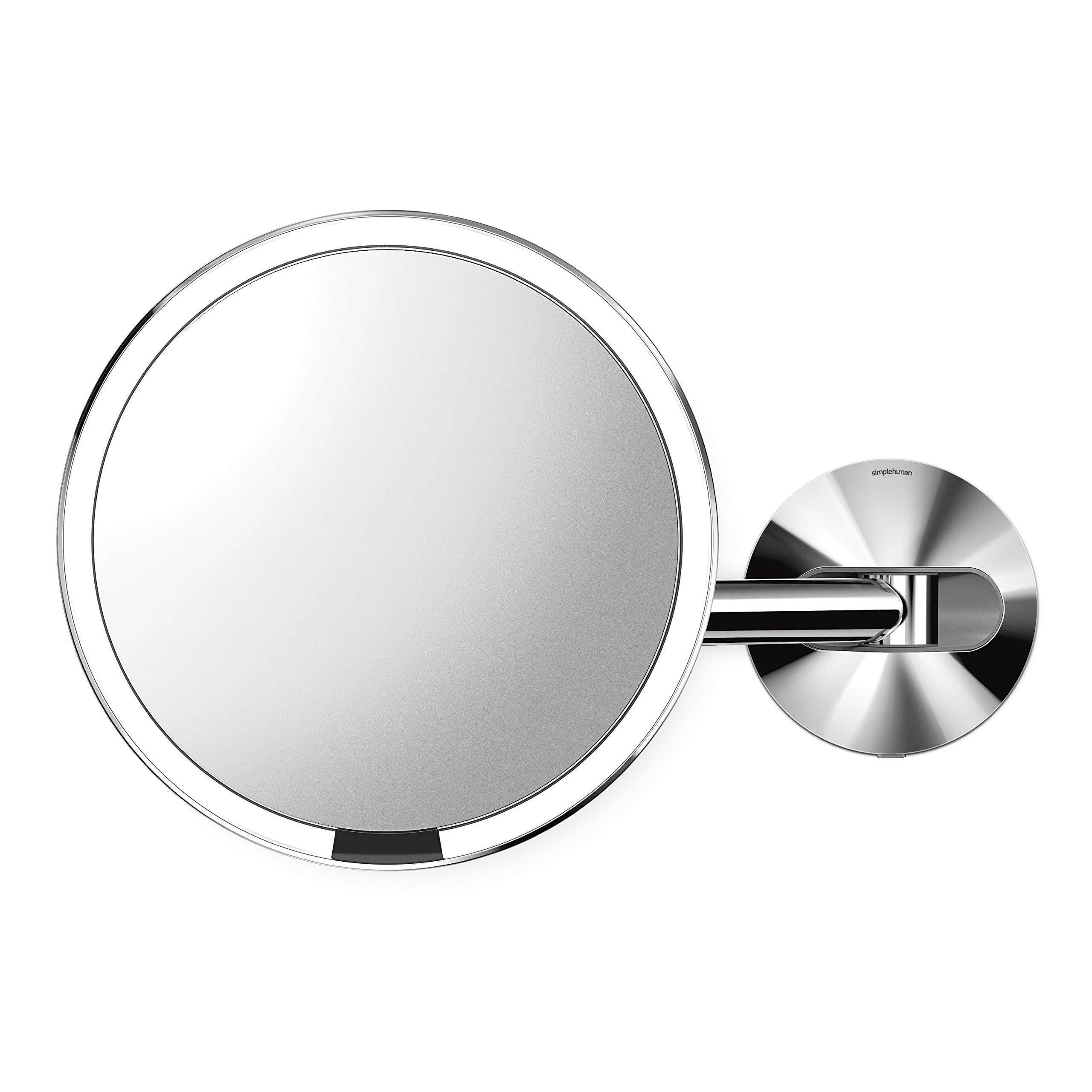 simplehuman 8" Sensor Makeup Mirror, Wall Mount, 5x Magnification, Hard-Wired (100-240V)
