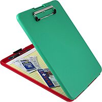 Saunders Red and Green Show2Know Safety Organizer Clipboard With Low Profile Clip - Portable Mobile Organizer for Drills and Emergencies (00580) Letter