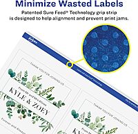 Avery Matte White Removable Square Labels, Sure Feed Technology, 4 x 4