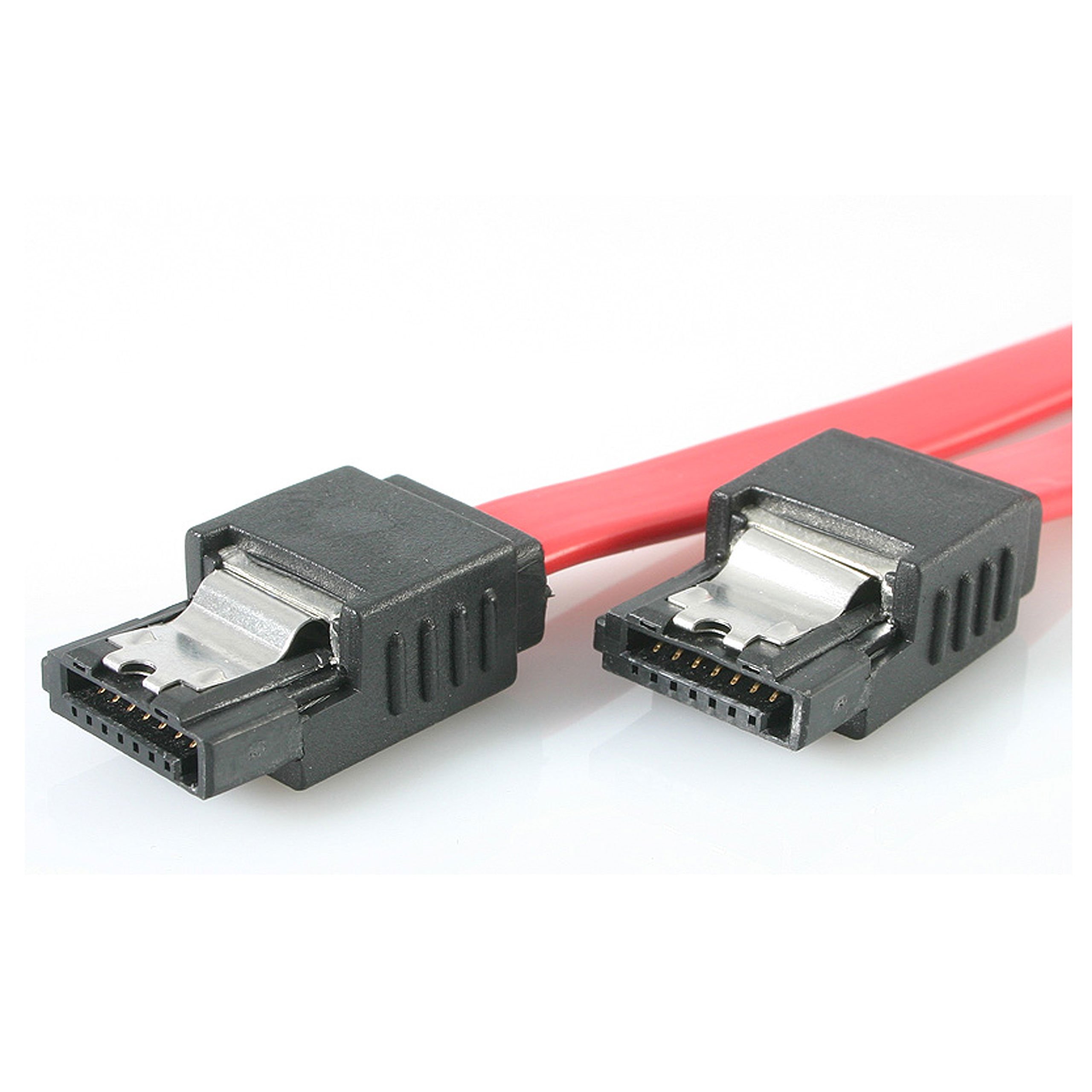 StarTech.com 24in Latching SATA Cable - SATA cable - Serial ATA 150/300/600 - 2 ft - red - LSATA24