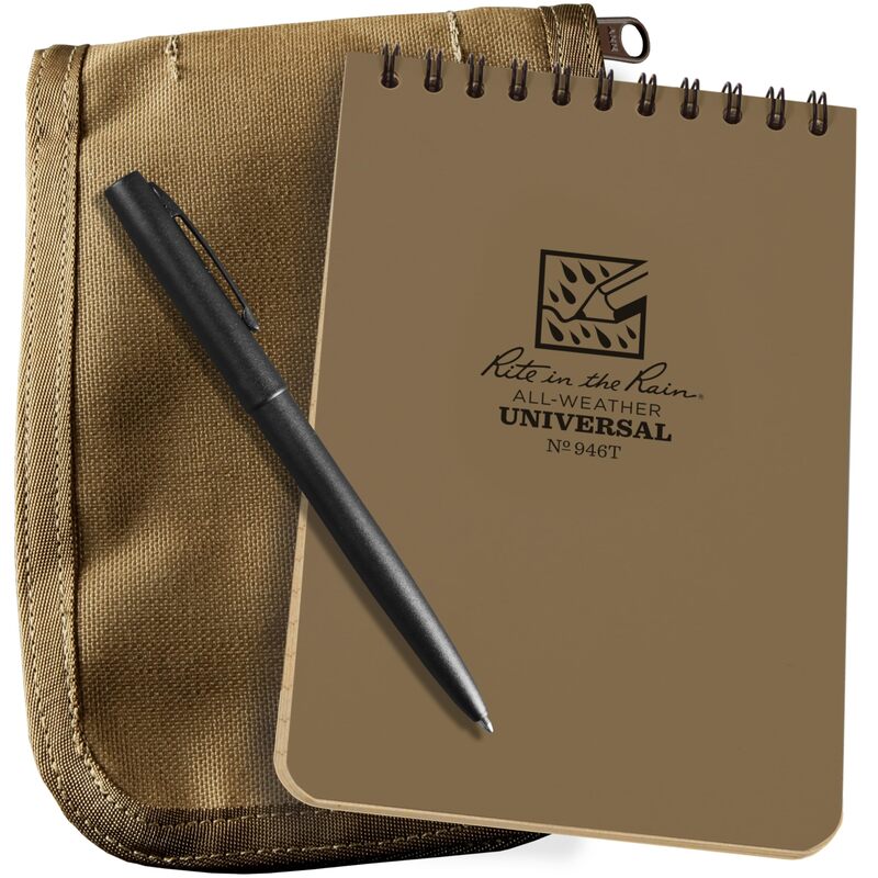 Rite in the Rain Weatherproof Top-Spiral Notebook Kit with CORDURA Cover and All-Weather Pen
