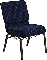 Flash Furniture HERCULES Series 21''W Padded Church Chair with Book Rack