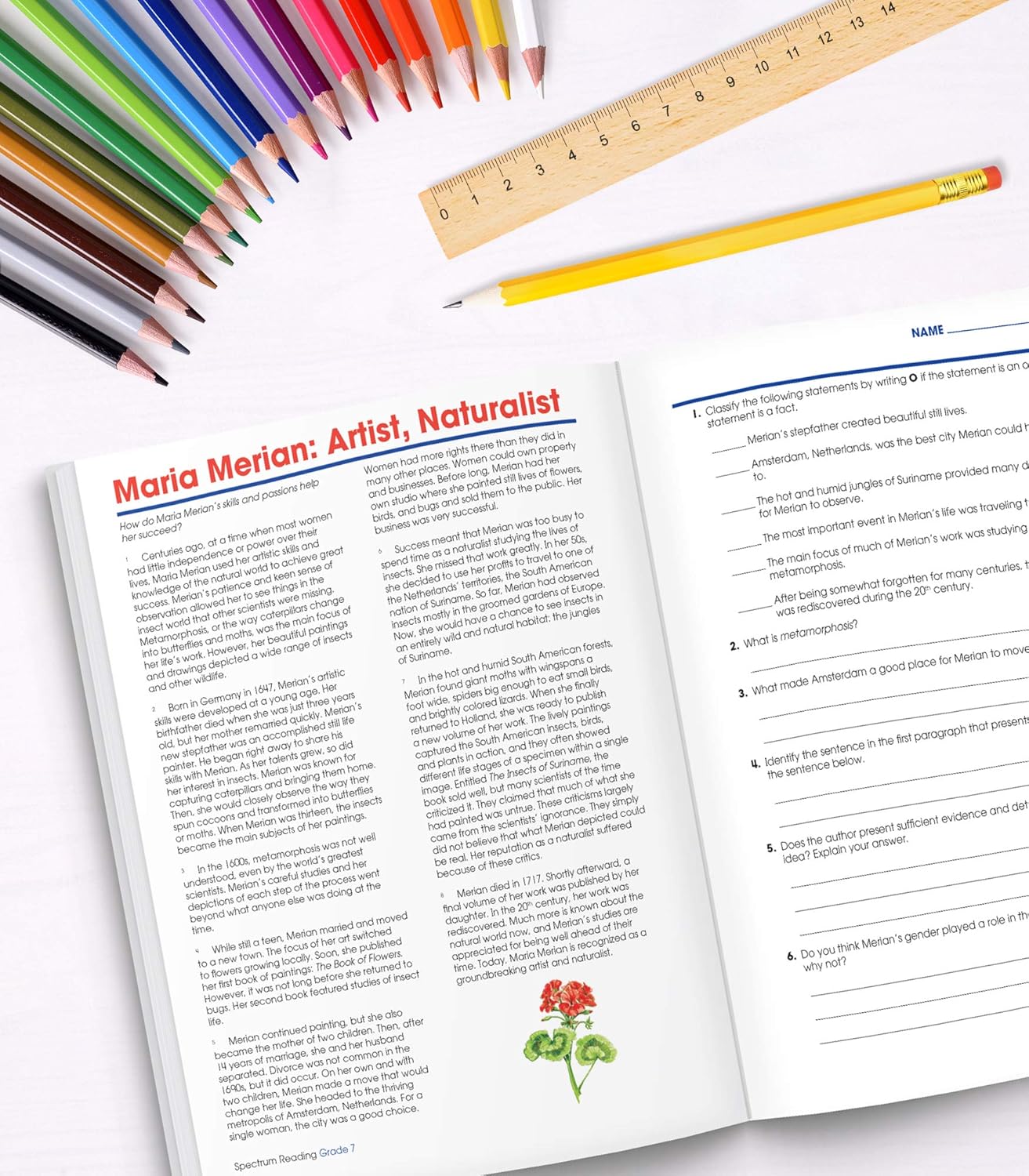 Spectrum Reading Comprehension Grade 7, Ages 12 to 13, 7th Grade Reading Comprehension Workbooks Covering Nonfiction