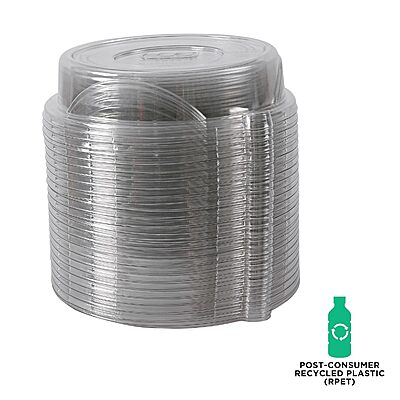 Eco-Products Recycled 9" Plate Dome Lids, Case of 300, Clear 100% Post-Consumer Recycled Plastic, Hot and Cold Food Friendly, Clear For Visibility
