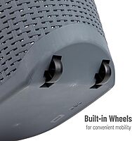 MIND READER 60L Rolling Laundry Hamper, Wicker-Style Plastic, Wheels