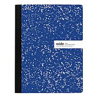 Office Depot® Brand Composition Notebook, 9-3/4" x 7-1/2", Wide Ruled, 100 Sheets, Blue/White