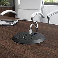 Bush Business Furniture 2-inch Desktop Power Grommet with AC Outlet and USB-A/USB-C Ports