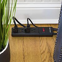 CyberPower CSB404 Essential Surge Protector, 450J/125V, 4 Outlets, 4ft Power Cord, Black Single