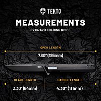 TEKTO F2 Bravo Folding Knife - D2 Steel, Ceramic Ball Bearings