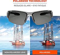 Ergodyne Skullerz Dagr Polarized Safety Sunglasses- Matte Gray Frame, Smoke Lens