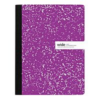Office Depot® Brand Composition Notebook, 9-3/4" x 7-1/2", Wide Ruled, 100 Sheets, Purple/White