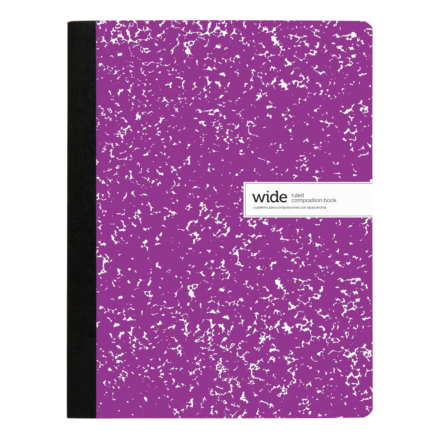 Office Depot® Brand Composition Notebook, 9-3/4" x 7-1/2", Wide Ruled, 100 Sheets, Purple/White