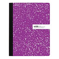 Office Depot® Brand Composition Notebook, 9-3/4" x 7-1/2", Wide Ruled, 100 Sheets, Purple/White