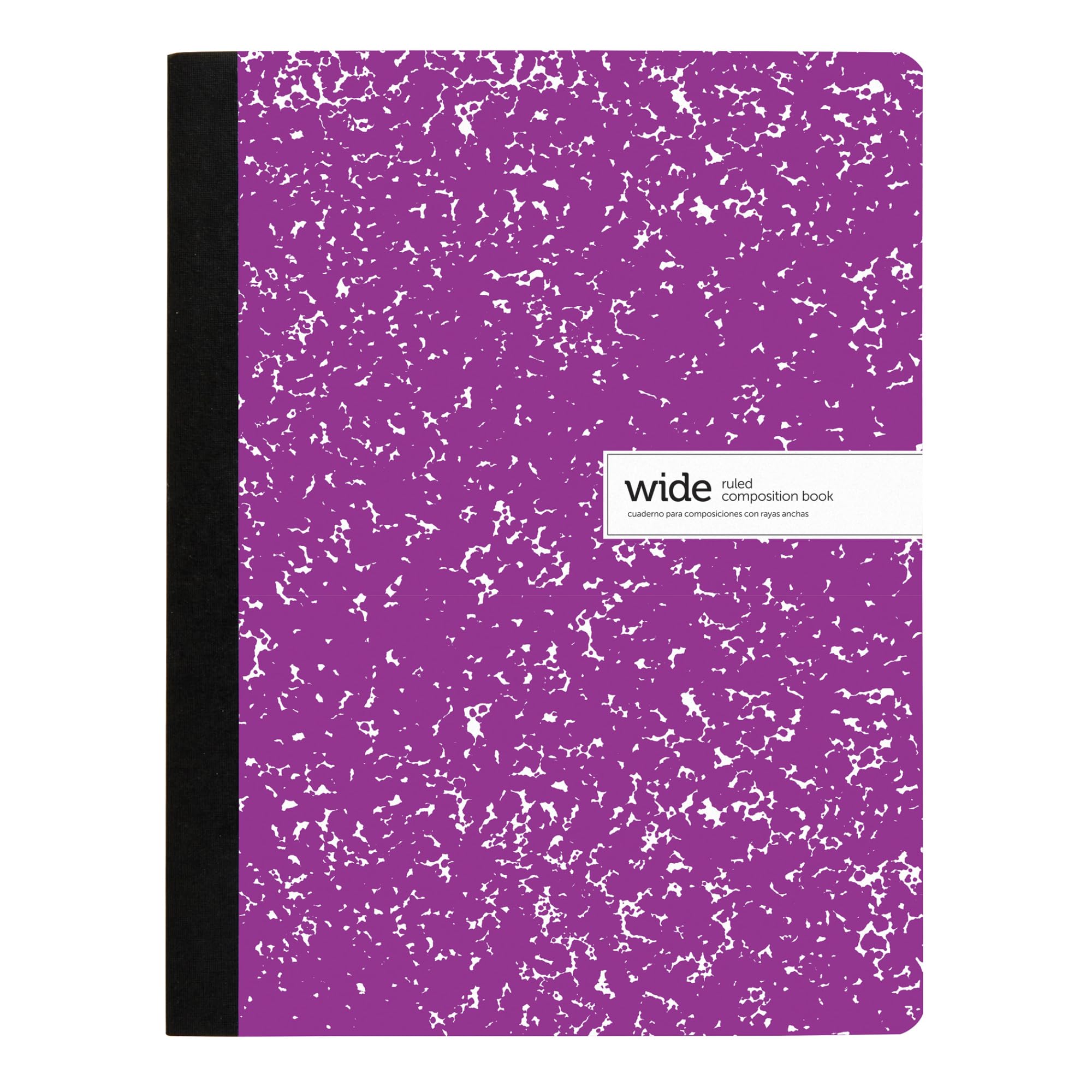 Office Depot® Brand Composition Notebook, 9-3/4" x 7-1/2", Wide Ruled, 100 Sheets, Purple/White