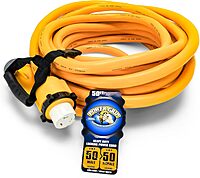 Camco PowerGrip 50 Amp Marine Power Extension Cord with Locking Adapters