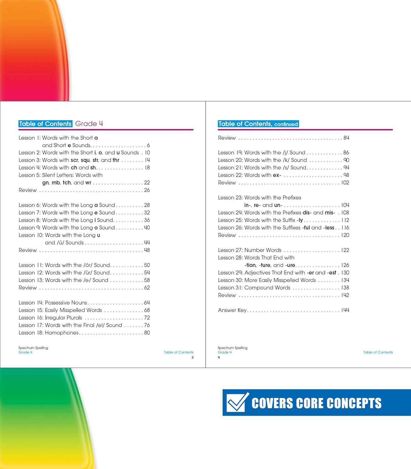Spectrum Spelling Workbook Grade 4, Ages 9 to 10, 4th Grade Spelling Workbook, Handwriting Practice with Vowels, Diagraphs