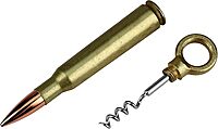 Caliber Gourmet Corkscrew Wine Bottle Opener, Made from a Real 50 Caliber Gold Bullet
