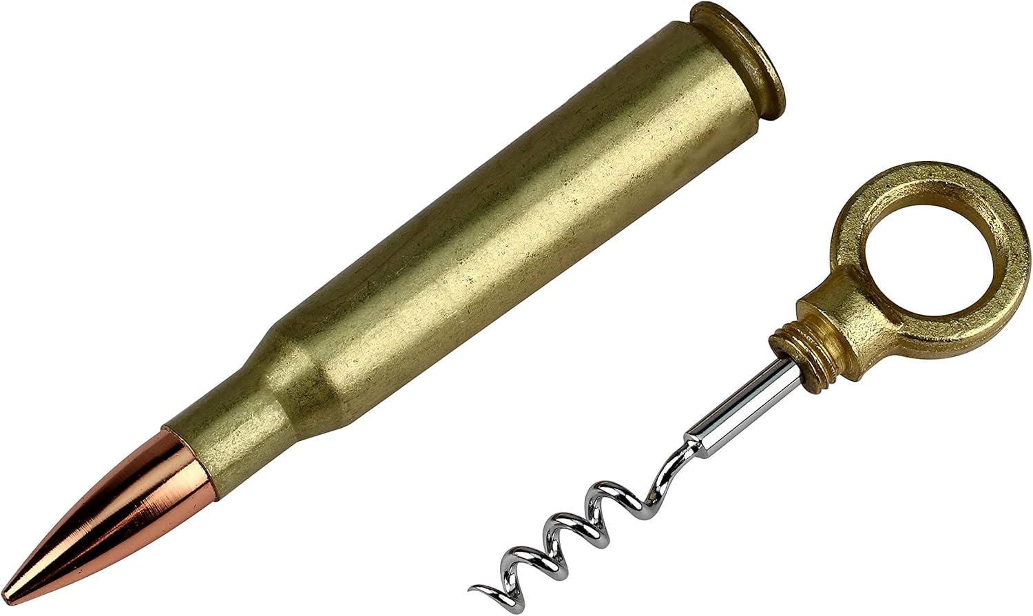 Caliber Gourmet Corkscrew Wine Bottle Opener, Made from a Real 50 Caliber Gold Bullet