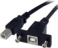 StarTech.com 1 ft Panel Mount USB Cable B to B - F/M - USB Type B (F) to USB Type B (M) - USB 2.0 - Molded Hood