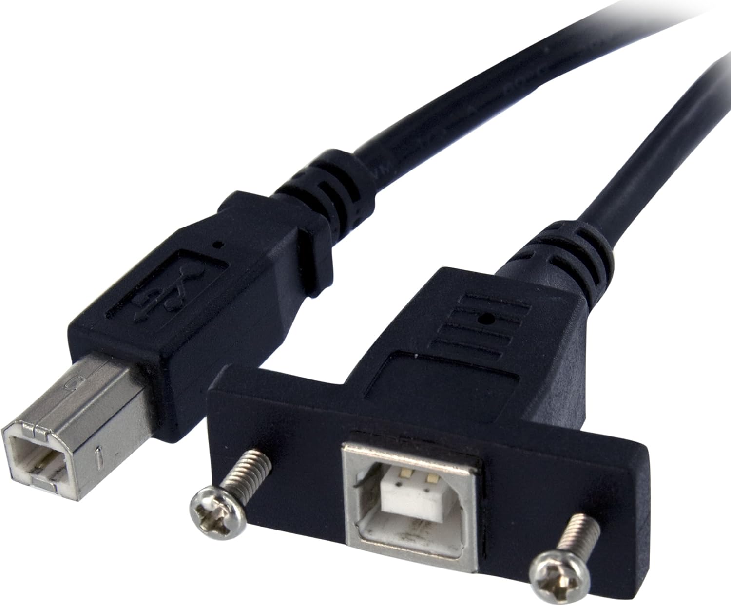 StarTech.com 1 ft Panel Mount USB Cable B to B - F/M - USB Type B (F) to USB Type B (M) - USB 2.0 - Molded Hood