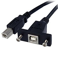 StarTech.com 1 ft Panel Mount USB Cable B to B - F/M - USB Type B (F) to USB Type B (M) - USB 2.0 - Molded Hood