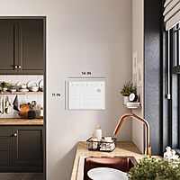 U Brands Magnetic Dry Erase Calendar Board, 14"x11", Modern White Frame, Includes Marker and Magnet