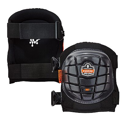 Ergodyne ProFlex 357 Professional Knee Pads, Protective Short Cap, Lightweight Gel Padded Technology, Adjustable Straps